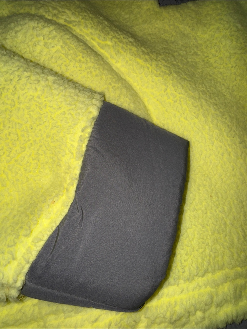 FP Movement by Free People Neon Yellow Fleece Half-Zip Pullover with Gray Trim - Picture 4 of 5